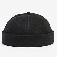 This brimless cap adapts to head sizes between 56/60 cm. Adjustable. Main fabric:Wool, Polyester Weight: 80 Gr This comfortable cap adds elegance to you in the autumn-winter, while protecting your head. It adapts to any style. Solid Color One-size Flat Cap, Black Casual Bonnet With Adjustable Fit, Adjustable Casual Flat Cap Beanie, Adjustable Solid Flat Cap, Black Short Brim Beanie, One Size, Adjustable Solid Color Flat Cap, Black Beanie With Short Brim For Outdoor, Adjustable Beanie Cap, Adjustable Short Brim Beanie For Outdoor