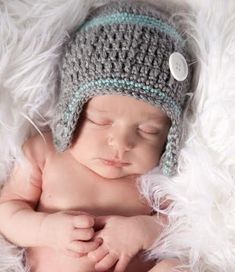 Grey/Turquoise baby hat with ear flaps. Available in sizes 0-3 mos., 3-6 mos. and 6-12 mos. Perfect for newborn photo shoots. Baby Boy Hats Newborn, Neutral Baby Blankets, Crochet Baby Photo Prop, Hat With Ear Flaps, Pink Baby Blanket, Crochet Baby Gifts, Crochet Baby Hat, Crochet Baby Beanie, Baby Beanie Hats