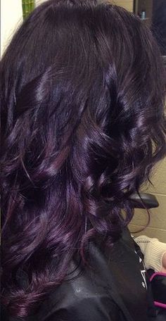 Plum Purple Hair, Purple Black Hair, Pinterest Trends, Cherry Chocolate, Hair Color Burgundy