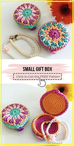 small gift box crochet pattern and instructions to make it in the shape of a heart