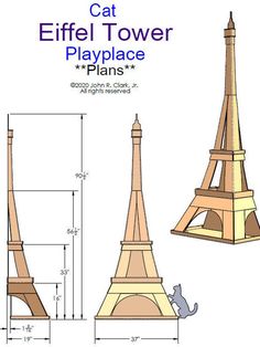 a drawing of the eiffel tower with measurements and instructions to make it stand out