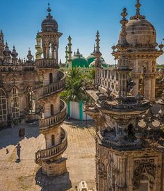 an old building with many spires and towers