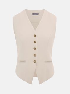 Textured waistcoat :: LICHI - Online fashion store Elegant V-neck Vest For Formal Occasions, Elegant Workwear Sets With Double Button Closure, Sleeveless Suits With Buttons For Work, Tailored V-neck Blazer, Tailored V-neck Blazer With Buttons, Formal Notch Lapel Vest With Buttons, Elegant Vest With Notch Lapel And Button Closure, Elegant Tailored Vest With Button Closure, Elegant Business Vest With Buttons