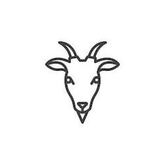 goat head line icon on white background