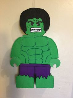 an ornament made to look like the incredible hulk - man from the lego movie