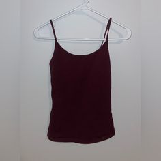 Maroon Tank Top Cami Third Pic Shows True Color Adjustable Straps Brand New Never Worn Red Camisole Tank Top With Straps, Dark Red Tank Top, Cheap Purple Tank Camisole, Purple Fitted Tank Camisole, Maroon Tank Top, Burgundy Tank Top, Amazon Essentials, Lace Cami, Tank Top Cami