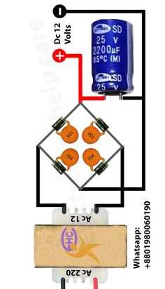 the diagram shows how to wire up an invertor