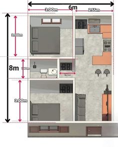 the floor plan is shown with measurements for each room