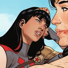 an image of a man and woman kissing each other in the comic book wonder twins