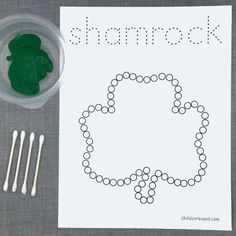 this is an image of a st patrick's day coloring page with shamrock beads