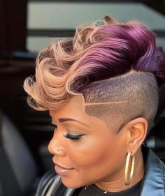 Black Girls Hair, Natural Hair Haircuts, Wavy Pixie Cut, Short Hair Designs, Short Shaved Hairstyles, Shaved Side Hairstyles, Hair Magic, Natural Hair Cuts, Short Hair Images