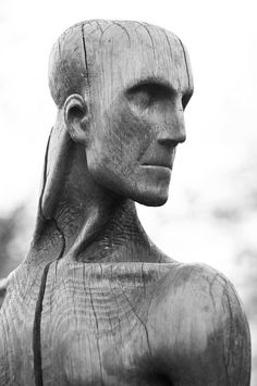 a close up of a statue of a person