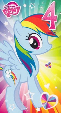 an image of a poster with a rainbow pony on it