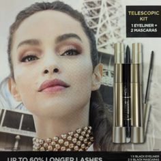 This Kit Contains: 1 L'oreal Infallible Original Mechanical Eyeliner Black 0.008oz & 2 L'oreal Telescopic Mascaras Black 0.27fl Oz Brand New Loreal Paris Telescopic Mascara, Loreal Mascaras, Loreal Telescopic, Telescopic Mascara, Eyeliner Black, L Oreal, Womens Makeup, 3 Piece, Eyeliner