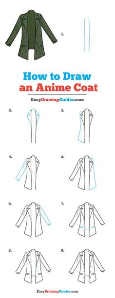 how to draw an anime coat in easy step - by - step instructions for beginners