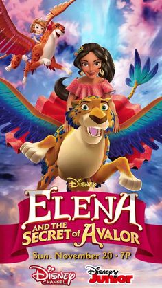 the poster for disney's animated movie, elena and the secret of avador