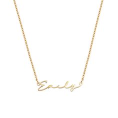 Discover the true essence of custom elegance with our Personalized Script Name Necklace. This exquisite piece is carefully crafted to emulate the individualized touch of a handwritten signature, featuring a name beautifully written in a flowing, calligraphic font. Every letter is intricately designed to embody the distinct charm of a signature, resulting in a distinctive appearance that is both intimate and stylish. Specifications: Material Composition: 18k gold-plated stainless steel constructi Abbott Lyon, Elegant Names, Name Necklace Gold, Dream Summer, Signature Necklace, Necklace Collection, Rose Gold Chain, Lower Case, Metal Letters