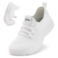 PRICES MAY VARY. Extra Width: ZOVE women running shoes have wide toe box, no matter whether your forefoot is wide or narrow,they offers a comfortable fit and room for movement,allow your toes to be spread in a natural position. Good Absorption & Slip Resistant: Wide walking shoes women feature front and rear U-shaped anti-slip grooves TPU outsoles patches and high-rebound EVA midsoles, continuously ensuring body stability and safety, and relieving knee pressure, fatigue and foot pain. Easy On or Wide Toe Box Shoes, Womens Wide Shoes, Tennis Sneakers, Box Shoes, Lightweight Sneakers, Women Running, Wide Width Shoes, Wide Fit Shoes, Walking Shoes Women