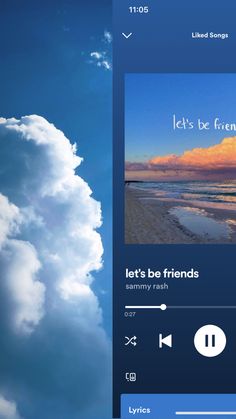 the sky is filled with clouds and there are two pictures on it that say let's be friends, let's be friends