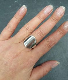 Large Flat Ring, Round Silver Ring, Mirror Ring, 925 Sterling Silver Ring, Statement Ring, Artisan Ring, Silver Flat Ring, Big Surface Ring - Etsy Thick Silver Ring, Mirror Ring, Wide Silver Band, Flat Ring, Chunky Silver Rings, Elephant Ring, Silver Rings Simple, Artisan Rings, Silver Signet Ring