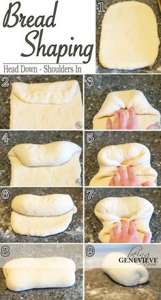 step by step instructions on how to make bread shapings for buns and sandwiches