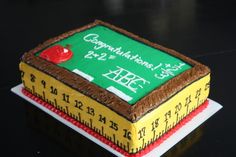 a cake made to look like a ruler