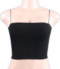 Fitted Sleeveless Tube Top With Built-in Bra, Stretch Tube Top With Built-in Bra, Strapless Summer Camisole With Built-in Bra, Seamless Sleeveless Tube Top For Night Out, Black Cami Tube Top With Built-in Bra, Black Camisole Tube Top For Summer, Summer Camisole Tube Top, Fitted Seamless Tube Top With Spaghetti Straps, Fitted Tube Top With Built-in Bra