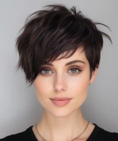 Long Pixie Shag Haircut, Assymetrical Pixie Haircut, Shag Pixie Cut, Shag Pixie, Potato Souffle, Shaggy Pixie Cuts, Shaggy Pixie, Haircuts 2024