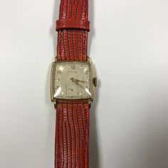 "d054 Vintage Original Hamilton 747 17 Jewels 14k Gold Filled Men's Wrist Watch PLEASE READ ENTIRE DESCRIPTION BEFORE PURCHASING Please see pictures for more details! Pre-owned: Some scratches from normal wear. Face shows some discoloration. Please see photos for details. Watch is working and keeping time well. Watch is in great mechanical condition, all of our watches are tested for time by one of our watchmakers before being listed for sale. Sold as is, no returns for antique/vintage items Spe Classic Red Watch For Formal Occasions, Classic Red Watches For Formal Occasions, Classic Red Formal Watch, Classic Red Watch Bands For Formal Occasion, Vintage Red Watch Accessories For Formal Occasions, Mechanical Hand, Authentic Watches, We Watch, Filigree Ring