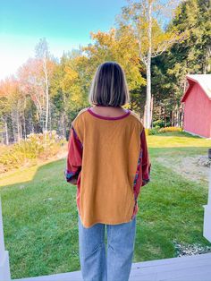 This long-sleeve gem features fun, multi-color patchwork sleeves and quarter-length button closure, giving it that effortlessly cool, layered look we crave this season. The oversized, high-low fit makes it perfect for everything from pumpkin patch adventures to cozy bonfires. Pair it with denim for a casual day out, shorts for warmer fall days, or leggings when you're ready to lounge in style. PRODUCT FIT - TRUE TO SIZE MODEL DETAILS - BRENNA IS WEARING A SIZE SMALL, 5'3" FABRIC CONTENT - 100% C Outdoor Patchwork Long Sleeve Sweatshirt, Oversized Long Sleeve Patchwork Shirt, Patchwork Sleeves, Patchwork Long Sleeve Flannel Shirt, Swimsuit Jewelry, Drinking Accessories, Fall Days, Sneaker Slippers, Jeweled Earrings