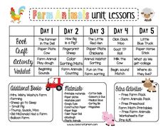 the farm animals lesson is shown in this printable activity for children to learn how to use