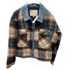 Anthropologie- Pilcro Denim Jacket Plaid Denim Mix Jacket Wool Like Plaid Design . Nwt . All Sizes Comes With Tags . New Condition Size - Various If Interested Message Me For Pics Or Measurements . Fall Medium Wash Shacket, Winter Denim Blue Shacket, Denim Shacket For Winter Workwear, Fall Shacket With Patch Pockets In Medium Wash, Fall Denim Shacket With Patch Pockets, Casual Brown Denim Outerwear, Fall Dark Wash Shacket With Button Closure, Dark Wash Shacket With Button Closure For Fall, Dark Wash Button Closure Shacket For Fall