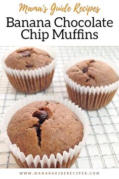 Banana Chocolate Chip Muffins Muffins With Maple Syrup, Moist Chocolate Chip Muffins, Banana Choc Chip Muffins, Banana Bread Muffins Easy, Chocolate Chunk Muffins, Choc Chip Muffins, Chocolate Chip Muffin Recipe, Homemade Banana Bread, Ice Cream Cupcakes