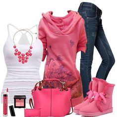 Cute fall/winter outfit Chick Outfit, Diva Fashion, Cute Everyday Outfits, Girly Fashion, Fall Winter Outfits, Comfy Outfits, Snow Boots, Everyday Outfits, Chic Outfits