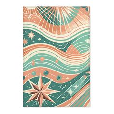 a notebook with stars and waves on it