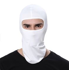 PRICES MAY VARY. Provides great protection to your face, ear and neck from sun.Extremely elastic strong and durable - wrinkle free - lightweight, portable and comfortable,ventilation - quick drying. Unisex balaclava face mask, provides cover and comfort with lightweight (thin material) during all outdoor sports and activities including motorcycle, airsoft paintball, skiing, snowboarding, hunting, shooting, running, tactical training, mountain, snow machining, trekking. Classic styling, feels sof Mask Draw, Paintball Clothing, Winter Balaclava, Women's Balaclava, Motorcycle Mask, Cycling Hat, Winter Face Mask, White Face Mask, Mens Clothing Store