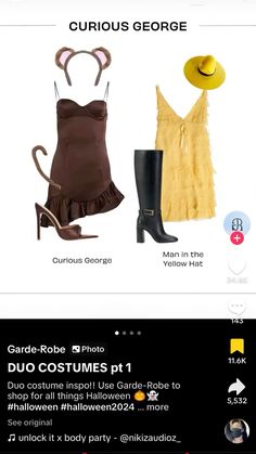 a screen shot of an item on the app, which is showing two different types of clothing