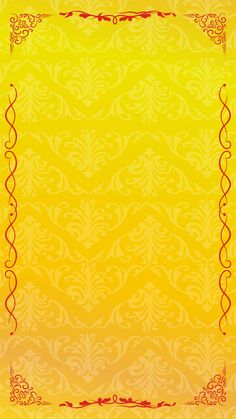 a yellow and red background with an ornate border