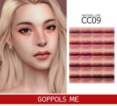 Sims 4 Cc Makeup, Sims 4 Cc Skin, Gold Lips, Natural Lipstick, Gold Eyeshadow, Glitter Eyeshadow, Natural Lips, The Sims4, Lipstick Lip