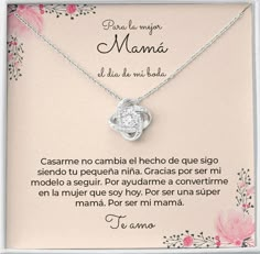 a necklace with the words mama written in spanish