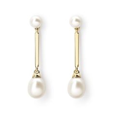 Eclipse 9ct Gold Double Freshwater Pearl Drop Earrings Timeless Pearl White Pearl Earrings, Classic Pearl Linear Drop Earrings, Timeless Pearl Charm Drop Earrings, Classic Pearl Pendant Drop Earrings, Timeless Akoya Pearl Earrings, Elegant Long Drop Pearl Pendant Earrings, Timeless Pearl Earrings, Classic Long Drop Pearl Earrings For Formal Occasions, Classic Formal Long Drop Pearl Earrings