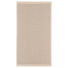 a beige and black rug on a white background with horizontal lines in the middle,