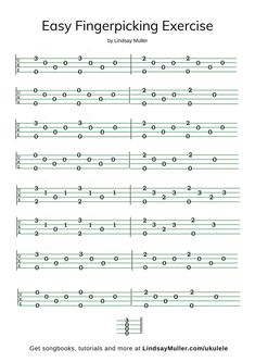 the easy fingerpicking exercise sheet for guitar