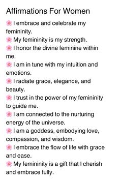 an affirmations for women poem with pink flowers