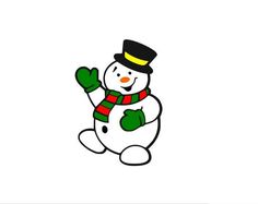 a snowman wearing a hat and scarf