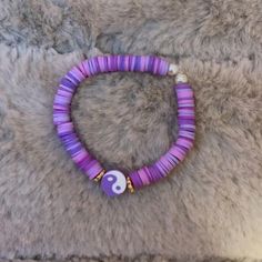 Clay Bead Bracelet Casual Purple Stretch Bracelet For Beach, Braclets Ideas Clay Beads Easy, Purple Clay Bead Bracelet Ideas, Bracelet Buisness, Purple Clay Bead Bracelet, Kpop Bracelet, Clay Bead Bracelet Ideas, Bead Bracelet Ideas, Make Clay Beads