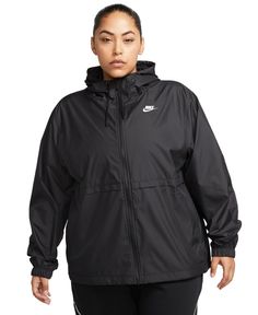 in stock Nike Plus Size, Plus Size Sportswear, Black And White Jacket, Heeled Rain Boots, High Heel Rain Boots, Woven Jacket, Water Repellent Fabric, White Jacket, Fall Jackets