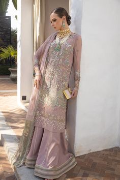 Unstitched Party Wear Sharara With Pearl Embroidery, Bollywood Style Sharara With Pearl Embroidery For Eid, Reception Salwar Kameez With Pearl Embroidery, Sharara With Pearl Embroidery For Eid Reception, Eid Raw Silk Lehenga With Pearl Embroidery, Wedding Traditional Wear In Raw Silk With Pearl Embroidery, Eid Pearl Embroidery Floor-length Sharara, Wedding Traditional Wear With Pearl Embroidery In Raw Silk, Pearl Embroidered Gown For Wedding And Eid