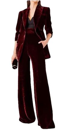 PRICES MAY VARY. This women's double-breasted velvet suit has a unique design and is suitable not only for business meetings, but also as wedding banquets, dinners, and dances. Selected velvet fabric, 75% TR and 25% wool not only has rich color, but also feels comfortable, durable and practical. Jacket equipped with lapels, zipper and button design trousers, and two pockets, they are convenient, practical, and beautiful. Available in nine colors and multiple sizes, you can choose the right size and color based on your personal preference and body shape We provide professional customized services to meet your individual needs. If you have any questions, please feel free to contact us and we will try our best to provide the best service. Women's double breasted velvet suit, 2 Piece business Female Suit, Pant Suits For Women, Suit Pin, Velvet Suit, Business Pants, Work Suits, Tuxedo Wedding, Velvet Pants, Business Suit