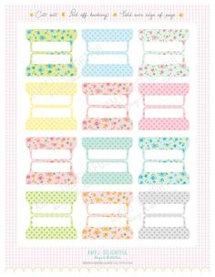 the colorful stack of chairs with polka dots on them is shown in this printable pattern